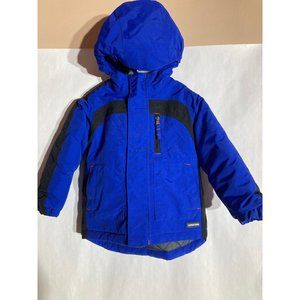 Lands End Toddler Boy Blue Black Grow A Longs Winter Waterproof Jacket Size 2T